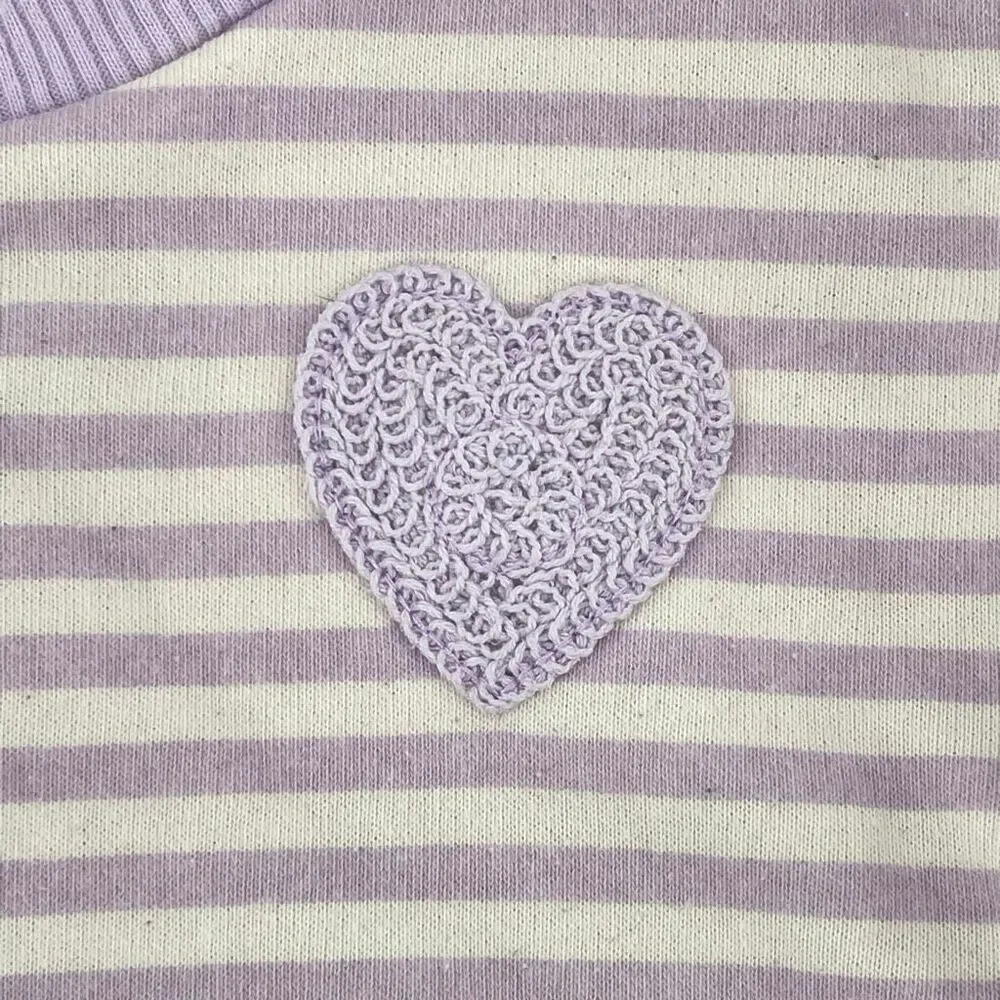 Girls 18M Purple Striped Ruffle Sweatshirt Waffle Knit Leggings 2pc Playwear Set